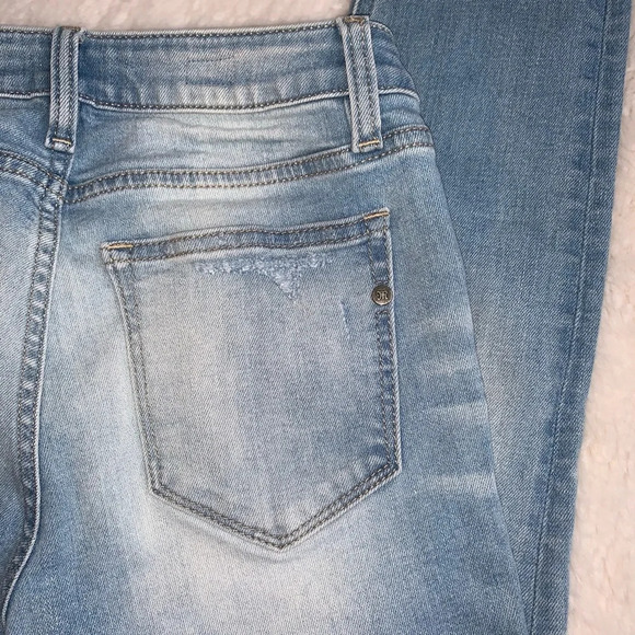 Miss Me Light Wash Mid-rise Distressed Frayed Hem Skinny Jeans 25 Women’s - Picture 5 of 7